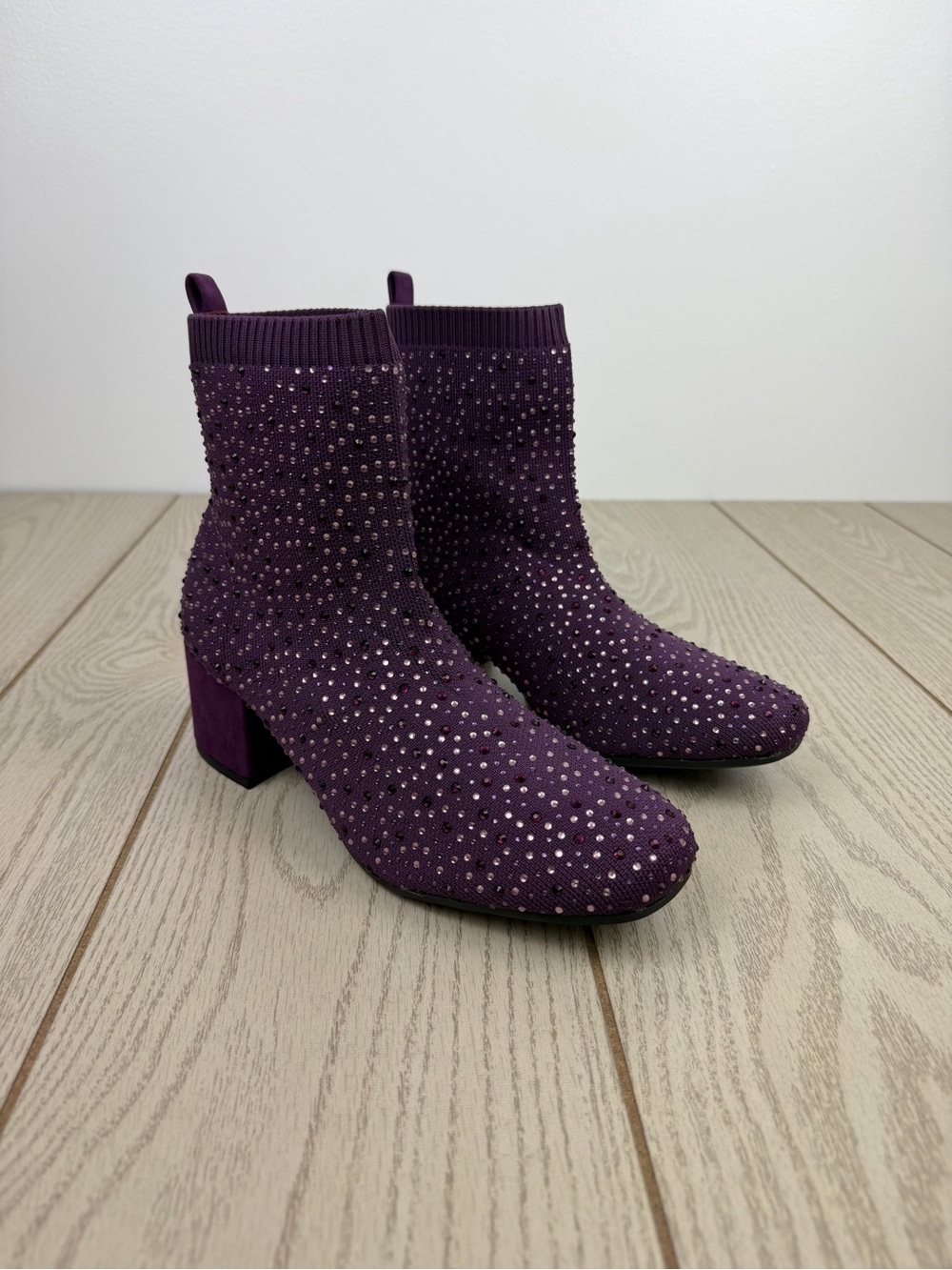 Kenneth Cole Reaction Women's Rida Stretch Jewel Dress Booties 8W Purple $109
